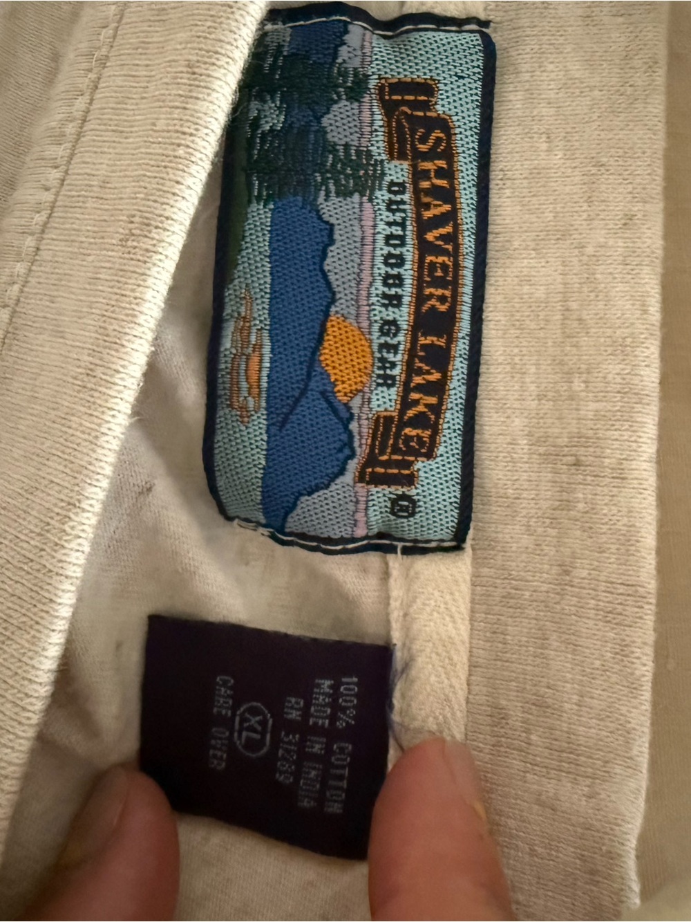 Vintage Oversized Pocket T-Shirt Light Heather Oatmeal size XL soft, 100% cotton - Picture 3 of 3